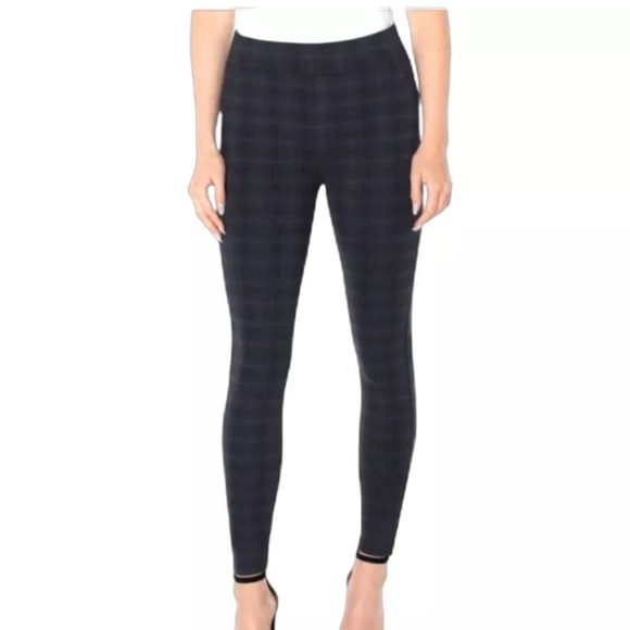 NWT LIVERPOOL Los Angeles Pull On Leggings in Night Sky Blue Plaid - Picture 2 of 4